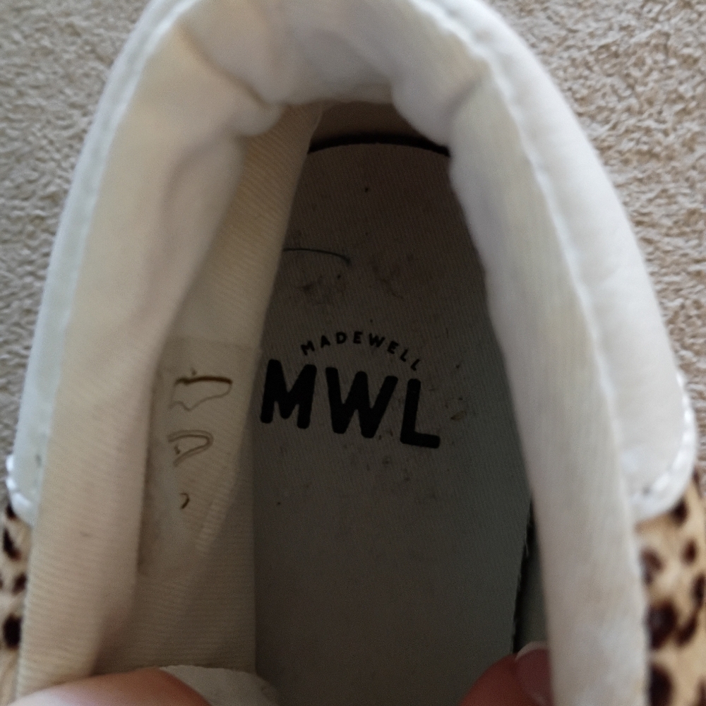 NWT Madewell Leopard Print Calf Hair High-Top Sneakers Women8.5/Men 7size. - Picture 8 of 10